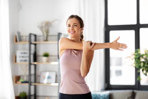 Woman stretching